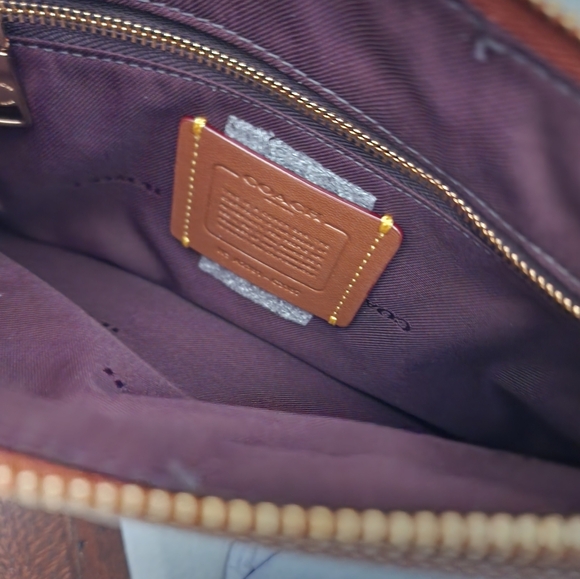 Coach 1941 Jacquard Turnlock Pouch 26 NWT Burnished Amber - Picture 5 of 5